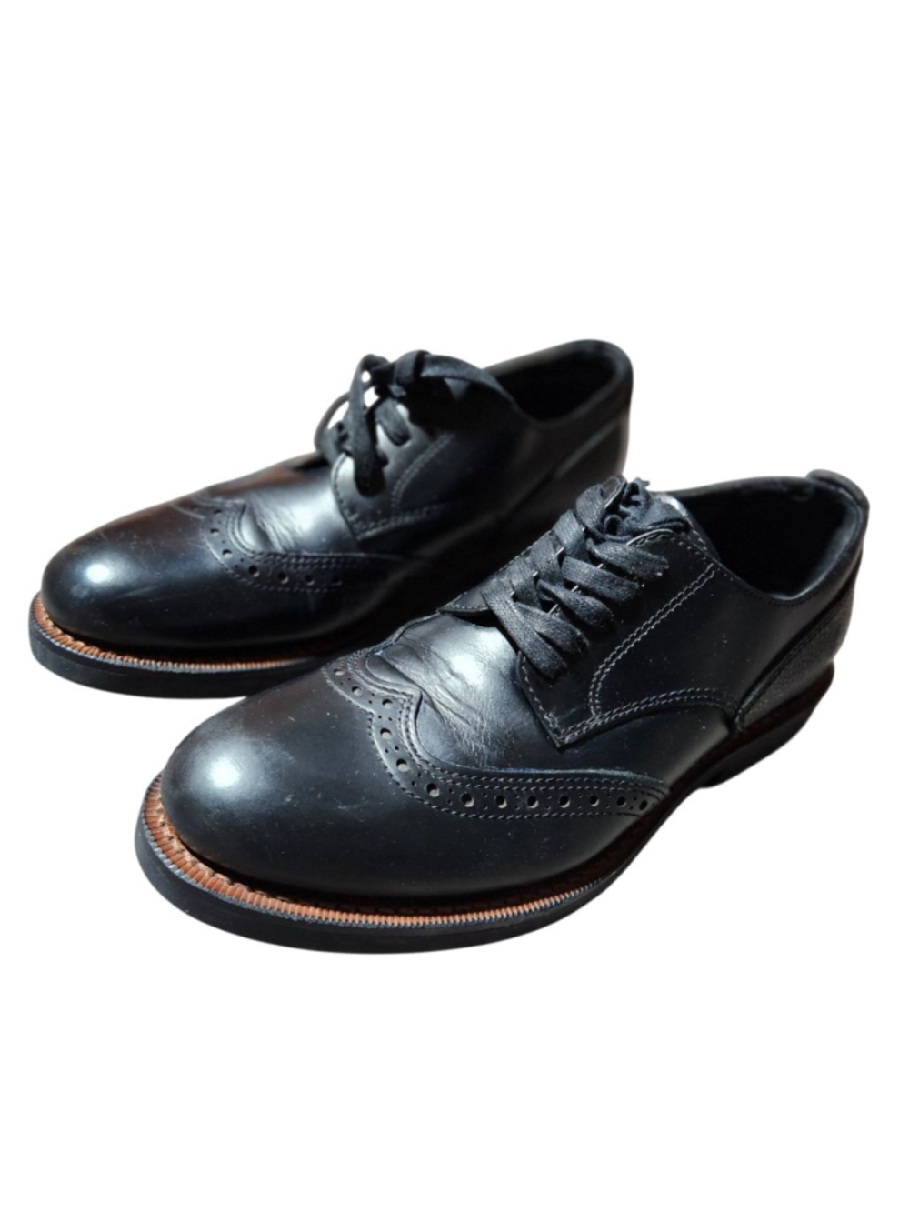 Coach Mens Black Leather Wingtip Oxford Shoes Size 9